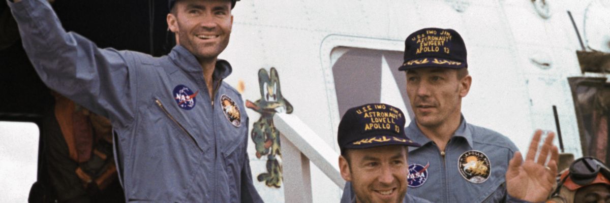 az Apollo 13 túlélői a visszatérésük után