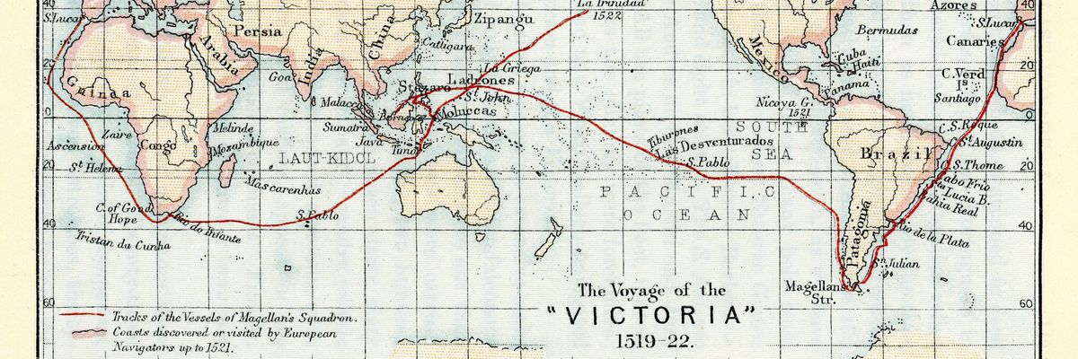 Az expedícióban résztvevő Victoria hajó útvonala