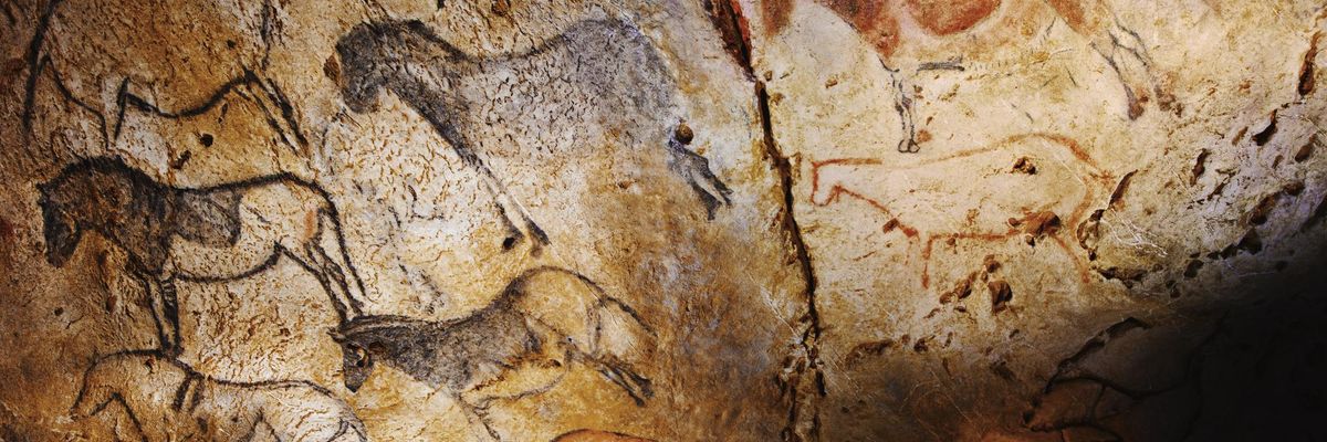barlang barlangfestmény ló lovak kőfal szikla sziklarajz rajz