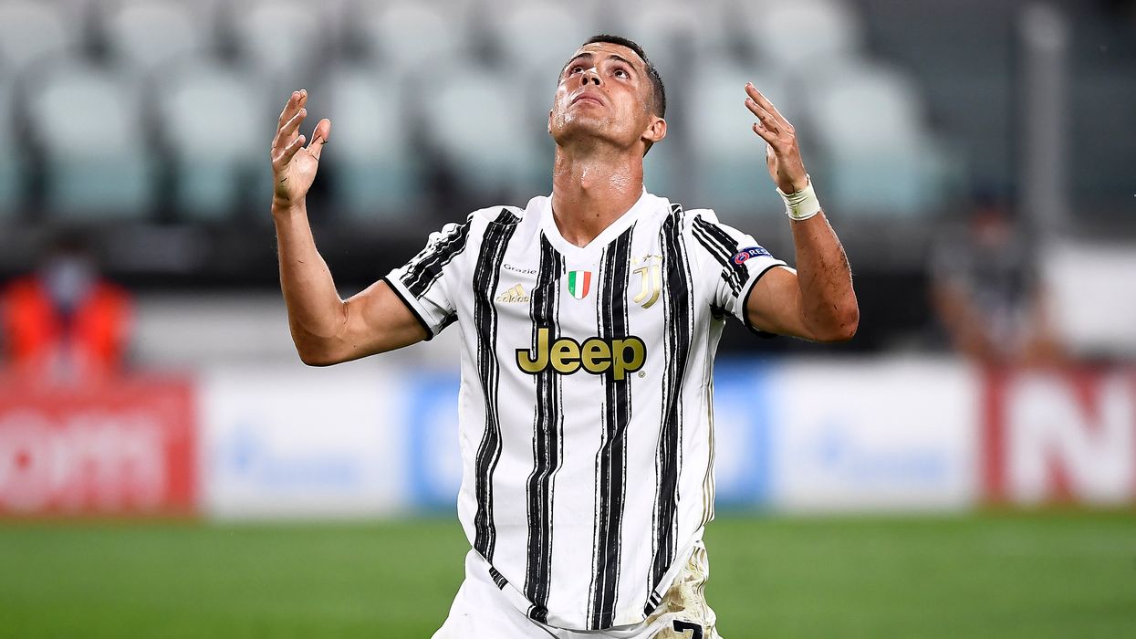 Cristiano Ronaldo a Juventus mezében a Lyon ellen