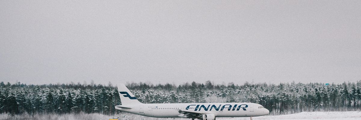 Egy FinnAir-repülőgép.