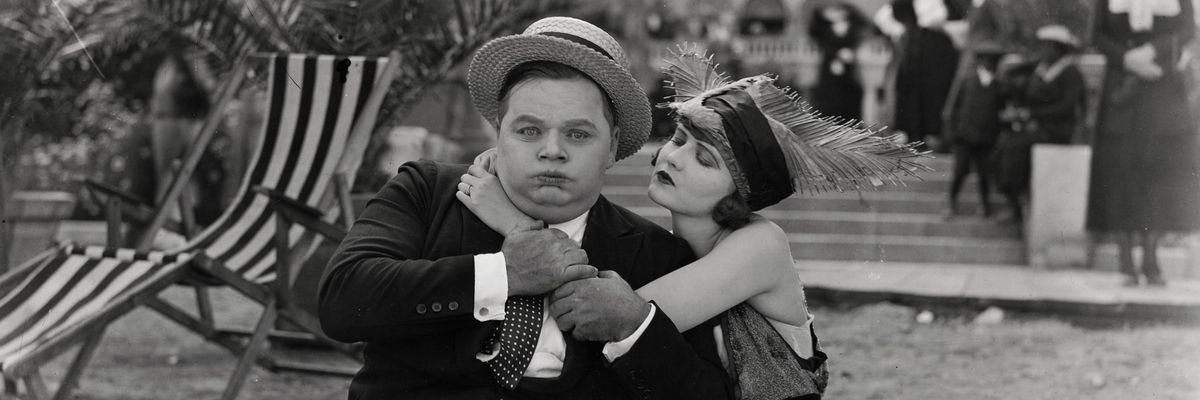 Fatty Arbuckle és egy színésznő a Leap Year című filmben 1921-ben