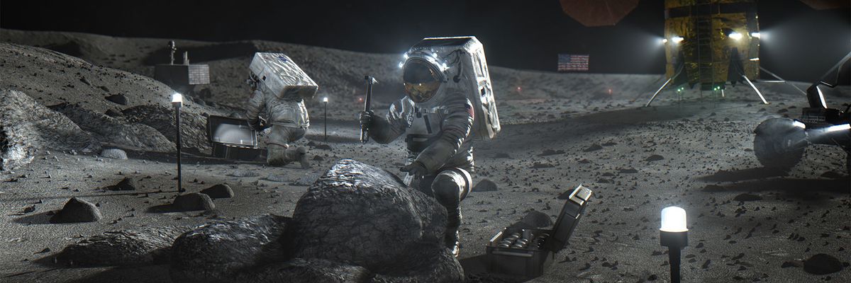 holdra szállás amerika amerikai zászló asztronauta űrhajós hold kráter kőzetek űr világűr