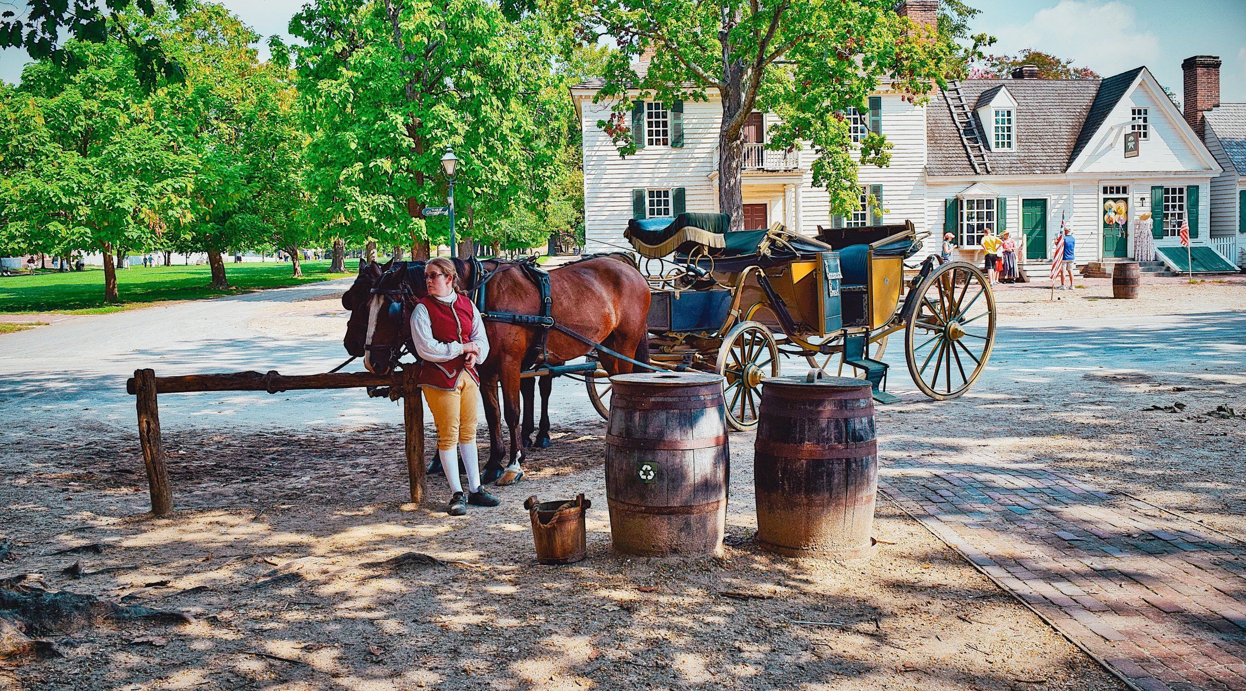 Lovaskocsi Colonial Williamsburgban, az USA-ban