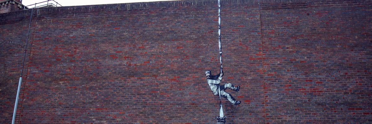 Egy fegyház falán jelent meg Banksy legújabb alkotása Oscar Wilde-ról
