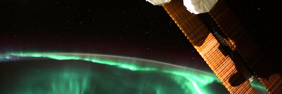 Elképesztő látvány a sarki fény a Nemzetközi Űrállomásról