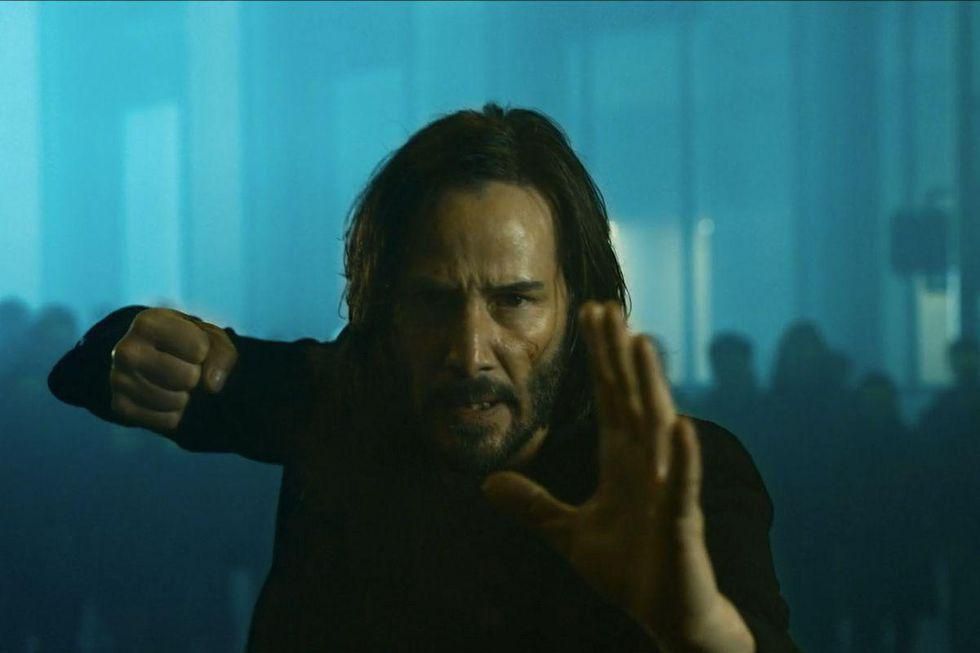 Keanu Reeves a Mátrix: Feltámadások című filmben