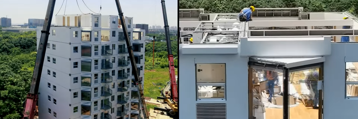 Egy nap alatt felhúztak egy tízemeletes épületet Kínában