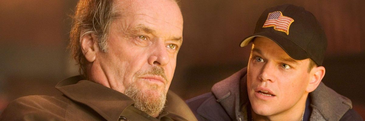 Jack Nicholson és Matt Damon a A tégla című film forgatásán.