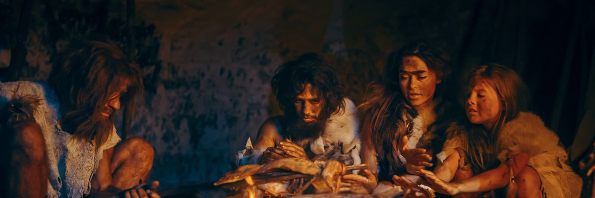 neandervölgyi emberek illusztráció