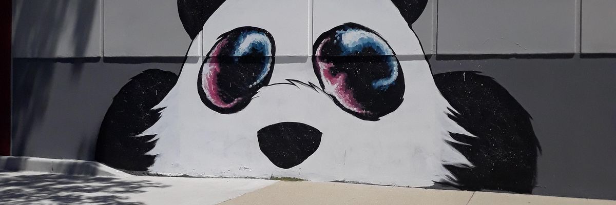 streetart egy panda falfestés 