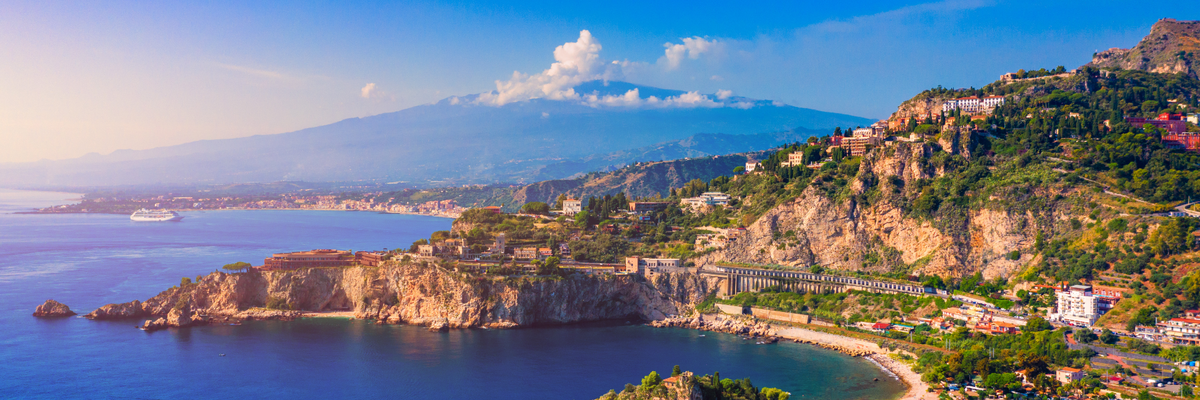 Taormina város látképe, Szicília