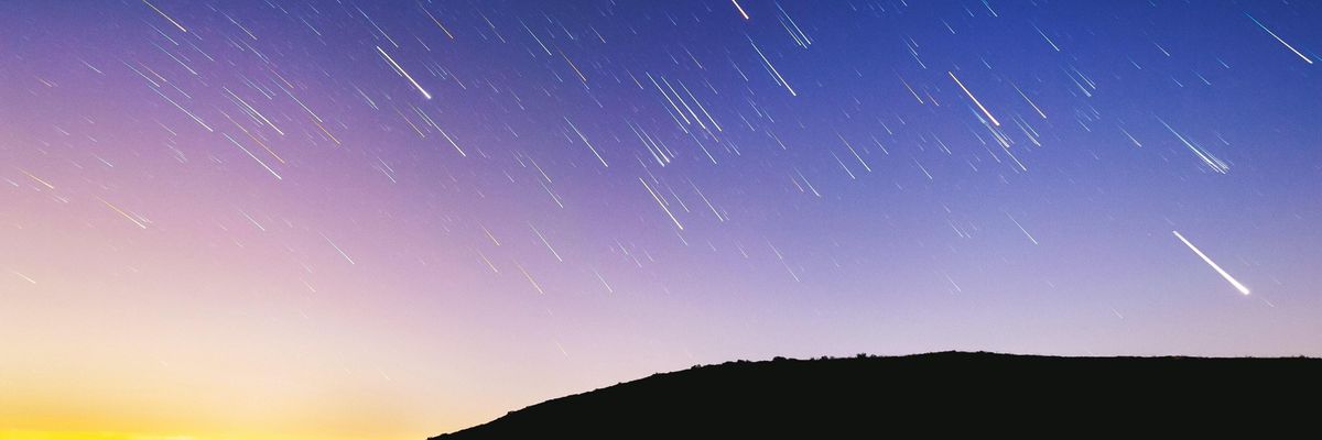 time lapse photography of shooting stars