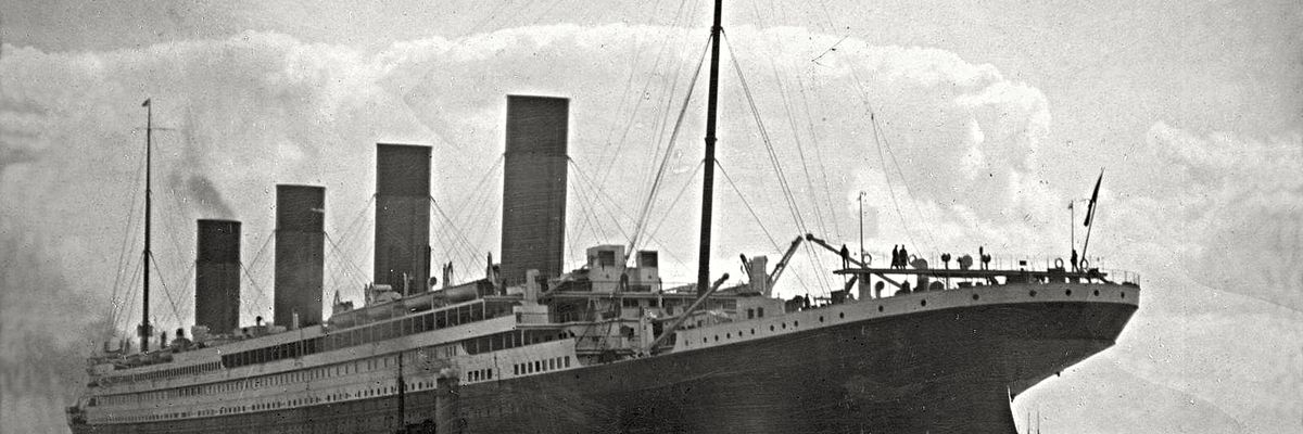 Titanic in her way to Cherbourg