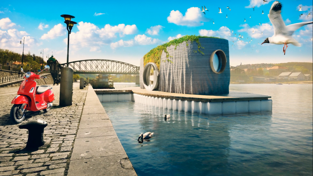 Vízen lebegő 3D ház Csehországban