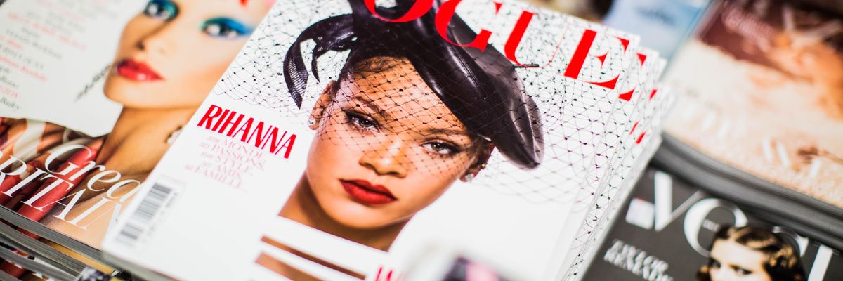 Vogue Rihanna magazine beside magazines